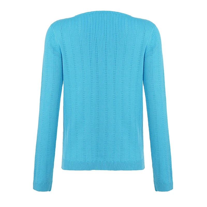 [RUOKE] Casual Streetwear Long Sleeve Top Spring Summer Knit Button Up Thin Coat Korean Style Outerwear Daily Cardigan Commuter
